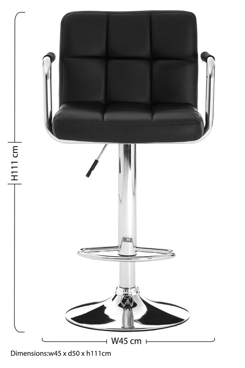 Starz Bar Chair | Black Leather Effect Adjustable Bar Chair
