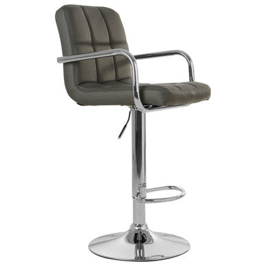 Starz Bar Chair | Grey Leather Effect Adjustable Bar Chair