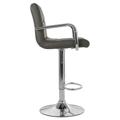 Starz Bar Chair | Grey Leather Effect Adjustable Bar Chair