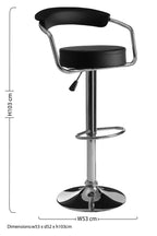 Scala Bar Chair | Black Leather Effect Adjustable Bar Chair