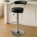 Scala Bar Chair | Black Leather Effect Adjustable Bar Chair