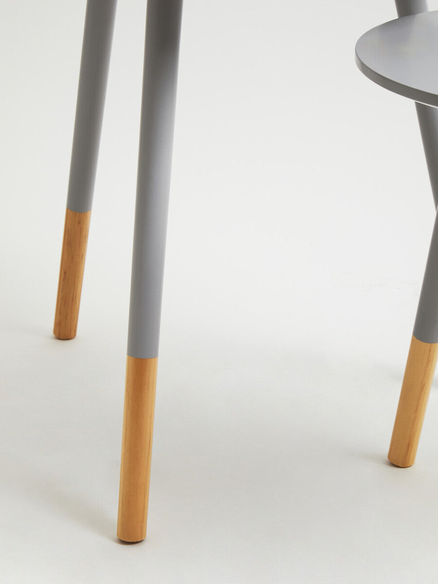 Viborg Side Table Set | Grey Pine Wood Set of 2 Round Side Tables