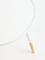 Viborg Side Table | White and Natural Pine Wood Large Round Side Table