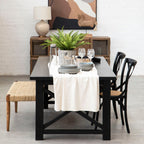 Lyon Dining Chair | Black Oak Wood Dining Chair with Rattan Seat