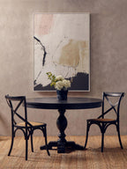 Lyon Dining Chair | Black Oak Wood Dining Chair with Rattan Seat