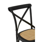 Lyon Dining Chair | Black Oak Wood Dining Chair with Rattan Seat