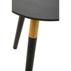Nostra Side Table | Black Oak Veneer Round Side Table with Gold Trim