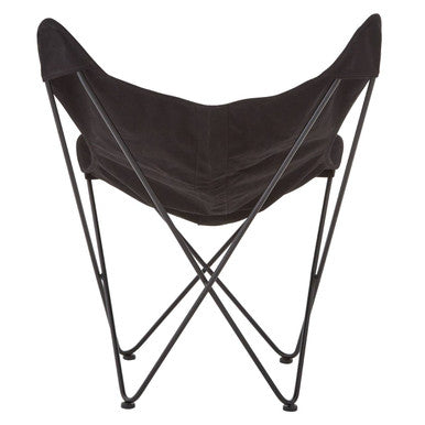 Papillon Accent Chair | Black Canvas Butterfly Chair