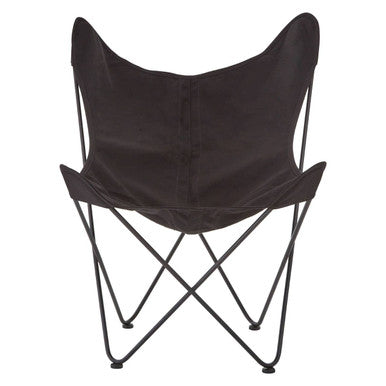 Papillon Accent Chair | Black Canvas Butterfly Chair