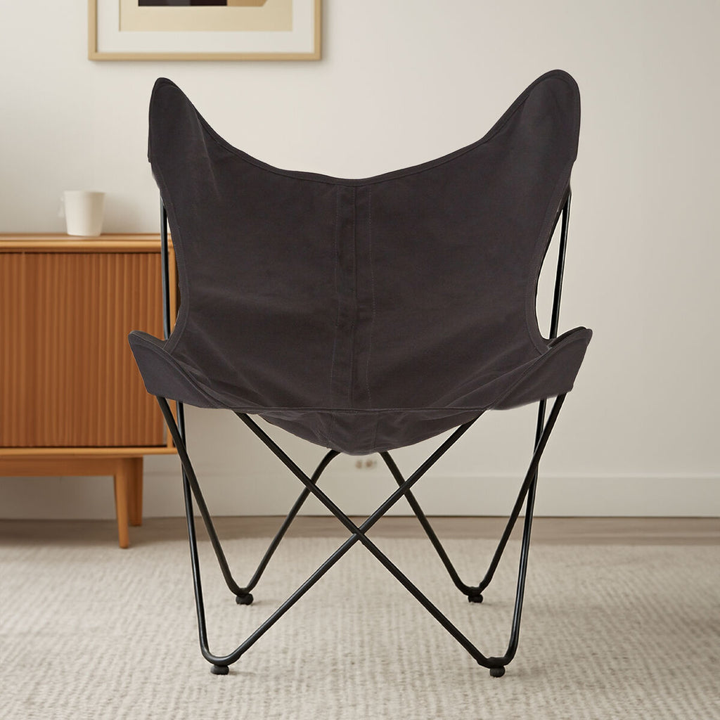 Papillon Accent Chair | Black Canvas Butterfly Chair
