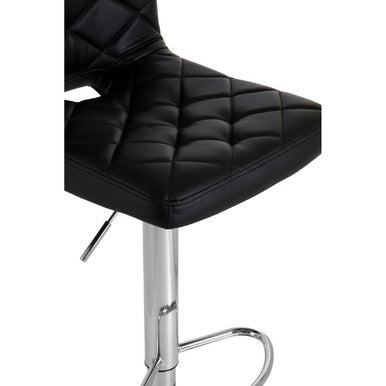Tara Black Leather Effect Adjustable Bar Chair