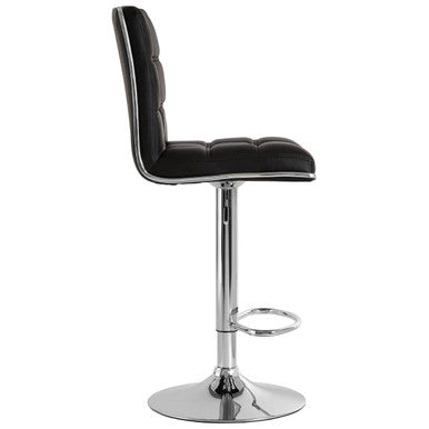 Tavor Bar Chair | Black Quilted Faux Leather Adjustable Bar Chair