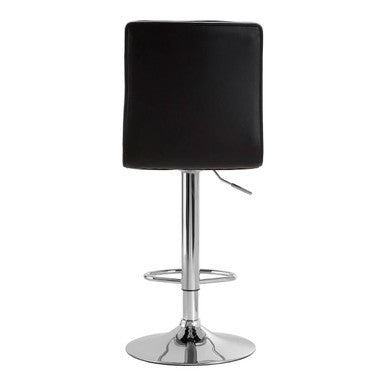 Tavor Bar Chair | Black Quilted Faux Leather Adjustable Bar Chair
