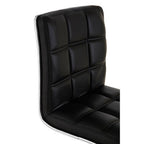 Tavor Bar Chair | Black Quilted Faux Leather Adjustable Bar Chair