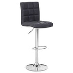 Tavor Bar Chair | Grey Quilted Faux Leather Adjustable Bar Chair