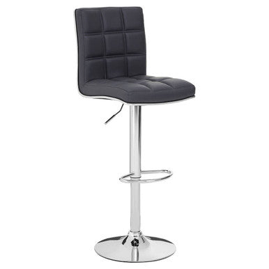 Tavor Bar Chair | Grey Quilted Faux Leather Adjustable Bar Chair