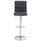 Tavor Bar Chair | Grey Quilted Faux Leather Adjustable Bar Chair