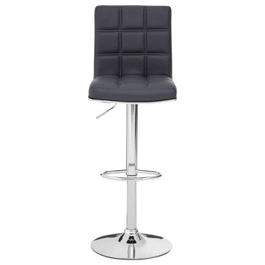 Tavor Bar Chair | Grey Quilted Faux Leather Adjustable Bar Chair