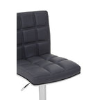 Tavor Bar Chair | Grey Quilted Faux Leather Adjustable Bar Chair