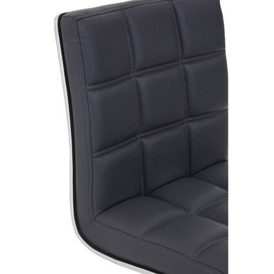 Tavor Bar Chair | Grey Quilted Faux Leather Adjustable Bar Chair