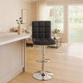 Tavor Bar Chair | Grey Quilted Faux Leather Adjustable Bar Chair