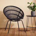 Lagom Black Rattan Chair with Metal Frame