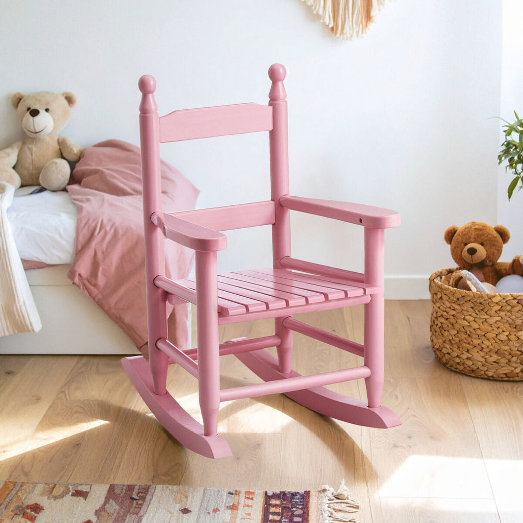 Kids Rocking Chair | Pink Wooden Rocking Chair