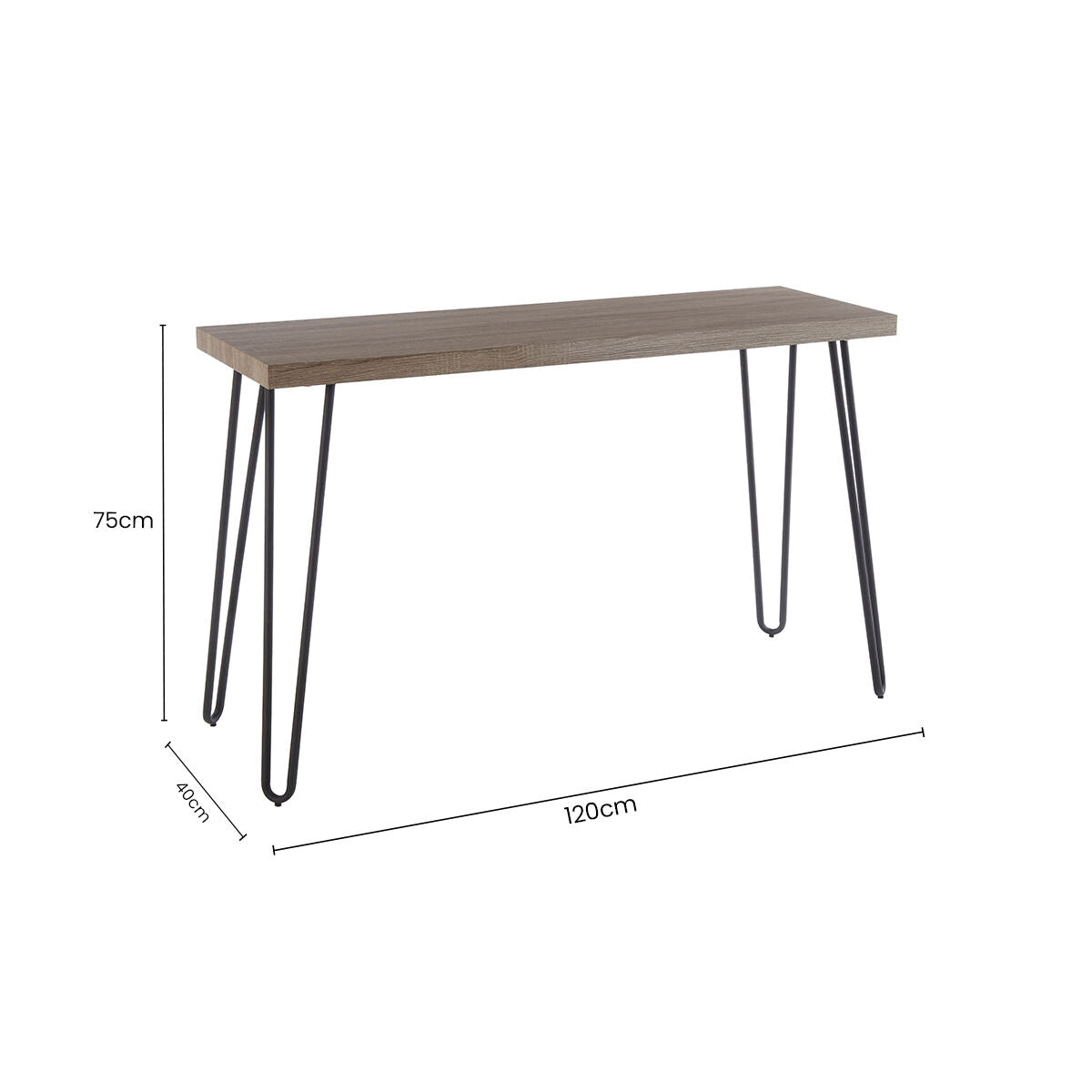 Borough Console Table | Natural Wood Effect and Metal Console Table