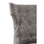 Daxton Dining Chair | Grey Leather Effect Button Tufted Dining Chair