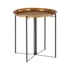Hege Side Table | Brass and Black Finish Large Tray Side Table