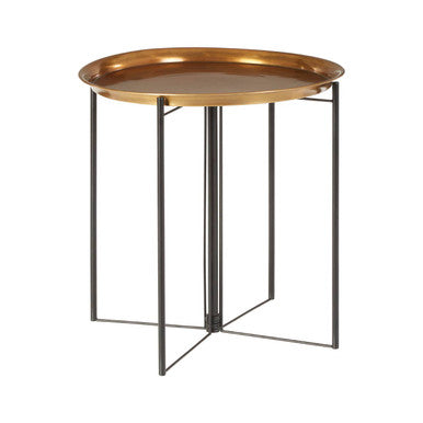 Hege Side Table | Brass and Black Finish Large Tray Side Table