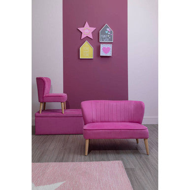 Mia Kids Chair | Pink Velvet Kids Chair