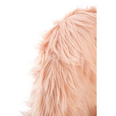 Pink Faux Fur Kids Chair | Soft Kids Chair with Angled Wooden Legs