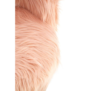 Pink Faux Fur Kids Chair | Soft Kids Chair with Angled Wooden Legs