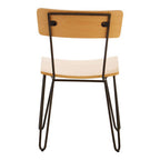 District Dining Chair | Natural Wooden Chair with Black Finish Hairpin Legs