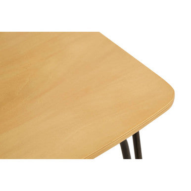 District Dining Chair | Natural Wooden Chair with Black Finish Hairpin Legs