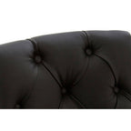 Regents Park Bar Chair | Black Leather Effect Button Tufted Bar Chair