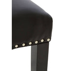 Regents Park Bar Chair | Black Leather Effect Button Tufted Bar Chair