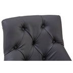Regents Park Bar Chair | Grey Leather Effect Button Tufted Bar Chair