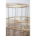 Lexi Side Table Set | Gold Finish Set of 2 Round Side Tables