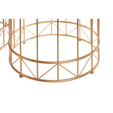 Lexi Side Table Set | Gold Finish Set of 2 Round Side Tables