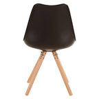 Stockholm Dining Chair | Black Moulded Dining Chair with Faux Leather Seat and Wood Legs