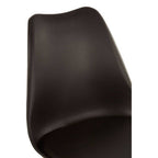 Stockholm Dining Chair | Black Moulded Dining Chair with Faux Leather Seat and Wood Legs
