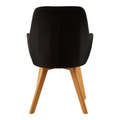 Stockholm Dining Armchair | Black Fabric Dining Chair with Armrests