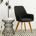 Stockholm Dining Armchair | Black Fabric Dining Chair with Armrests