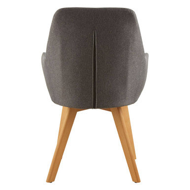 Stockholm Dining Armchair | Grey Fabric Dining Chair with Armrests