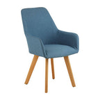 Stockholm Accent Chair | Blue Fabric Chair with Armrests
