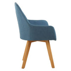 Stockholm Accent Chair | Blue Fabric Chair with Armrests