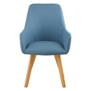 Stockholm Accent Chair | Blue Fabric Chair with Armrests