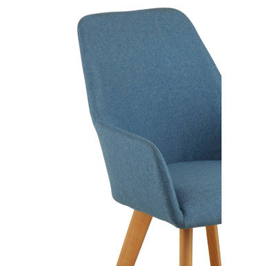 Stockholm Accent Chair | Blue Fabric Chair with Armrests